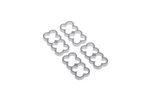 Alphacool Eiskamm Aluminum X8 - 4mm Silver - 4 pcs (24771) – 1013656