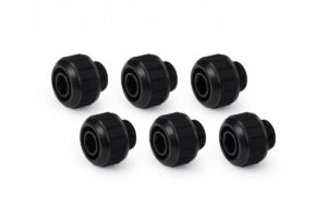 Alphacool Apex Grip 13/10mm G1/4 SoftTube Fitting - Black - 6 Pack (14920) – 1027224