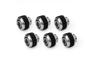 Alphacool Apex Grip 13/10mm G1/4 SoftTube Fitting - Chrome - 6 Pack (14921) – 1027225