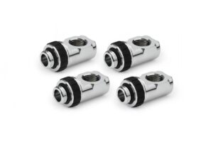 Alphacool Apex Grip 90° G1/4 Rotary Adapter Fitting - Chrome - 4 Pack (14933) – 1027237